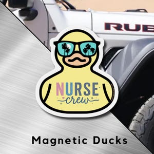 Kaczuszka z gumy Nurse Crew, zabawna kaczuszka, akcesoria do Jeepów, magnesy na kaczuszkę i kaczor, magnesy na kaczki w Jeepie, prezent dla pielęgniarek i pielęgniarzy