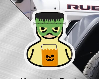 Frankenstein Halloween Rubber Ducky Magnet, Funny Duck, Jeep Accessories, Ducked, Duck Duck Jeep Magnet, Jeep Lover, Trick or Treat, Spooky