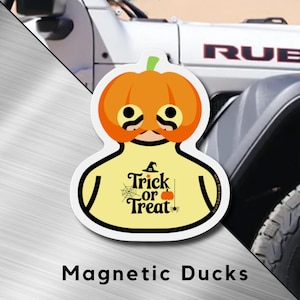 Pumpkin Head Rubber Ducky Magnet, Funny Duck, Jeep Accessories, Ducked, Duck Duck Jeep Magnet, Jeep Lover, Halloween, Trick or Treat Pumpkin