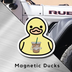 Coffee Rubber Ducky Magnet, Funny Duck, Jeep Accessories, Ducked, Duck Duck Jeep Magnet, Jeep Lover, Coffee Jeep Duck, Magnet for Jeep