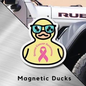 Brustkrebs Bewusstsein Quietsche Ente Magnet, Ducked, Ente für jeep Zubehör, Jeep Geschenk, Ducked, Duck Duck Magnet