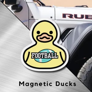 Football Rubber Ducky Magnet, Ducked, Funny Duck for Jeep Accessories, Jeep Gift, Ducked, Duck Duck Jeep Magnet, Patriotic, 4th of July