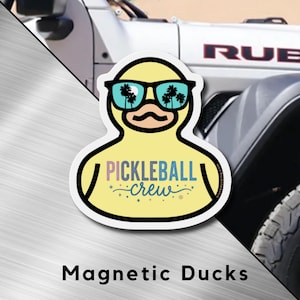 Pickleball Crew Rubber Ducky Magnet, Jeep Accessories Ducked, Duck Duck Jeep Magnets, Ducks magnet, Pickleball gift, Pickleball accessories