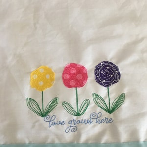 Floral Embroidered Pillow Cover: Get Well Gift, Home Decor
