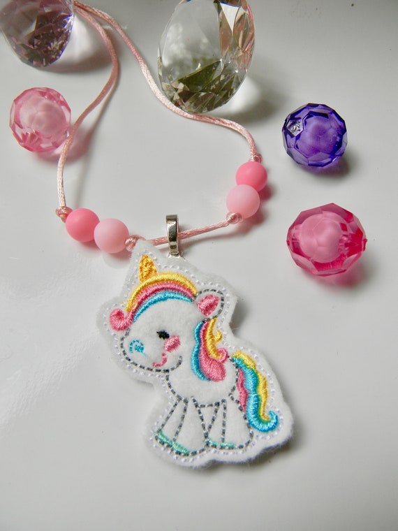 Valentines Day Gift Unicorn Necklace Clip Chunky Jewelry For Girls Little  Kids