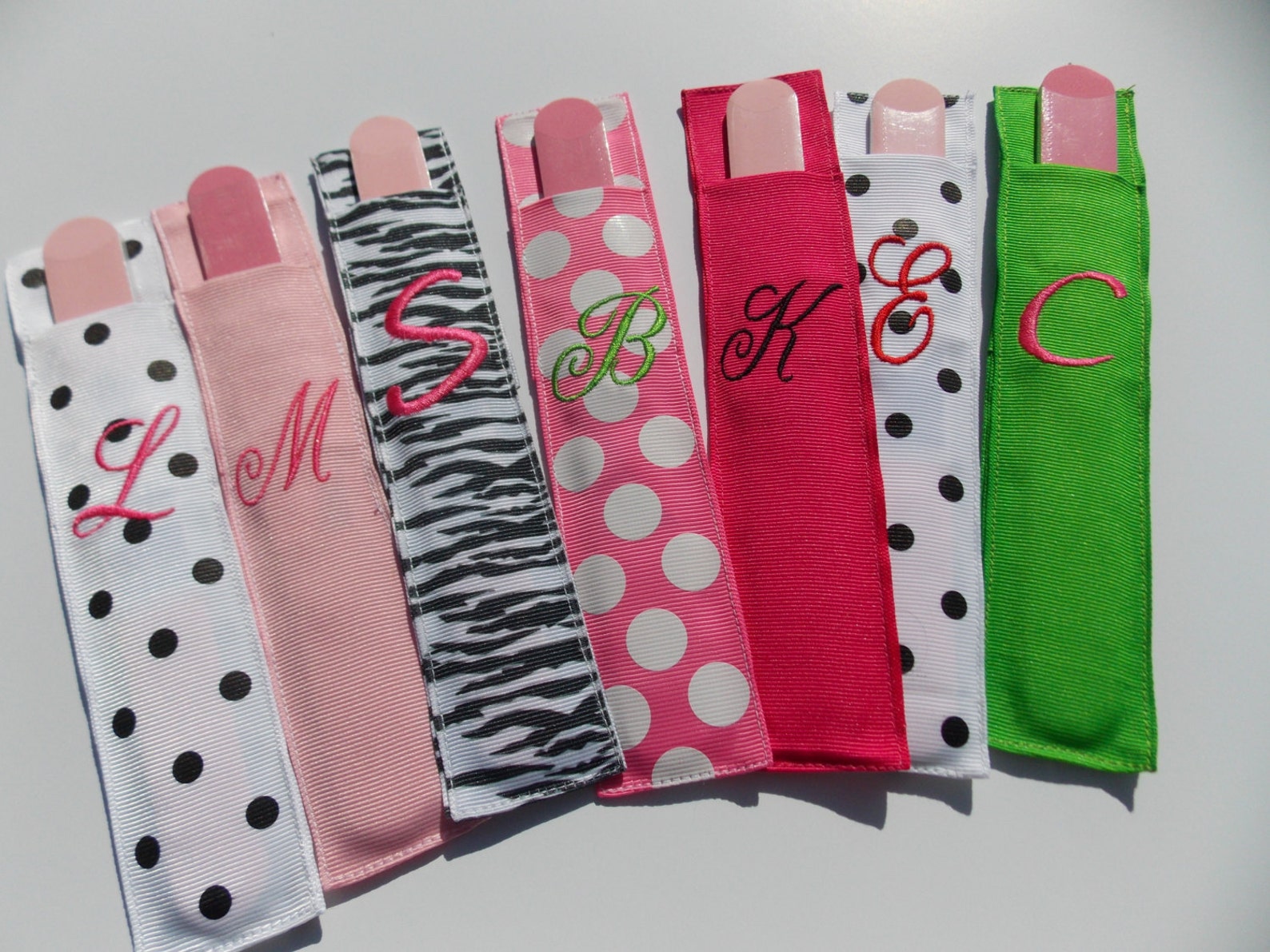 Personalized Finger Nail File Holder Monogramed Grosgrain Etsy