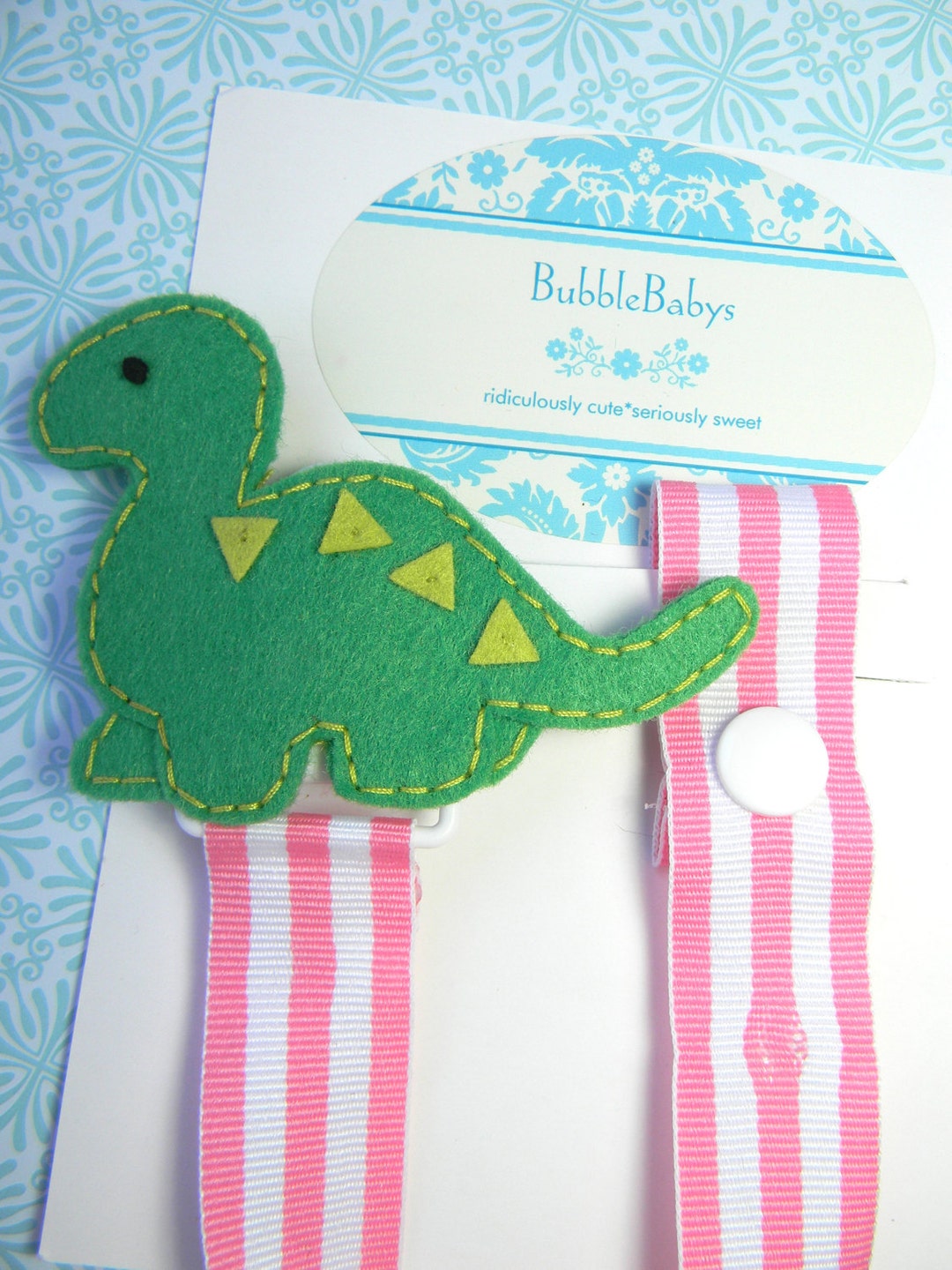 Dinosaur Pacifier Holder Dino Pacifier Clip Binky Clip Baby Shower Gift