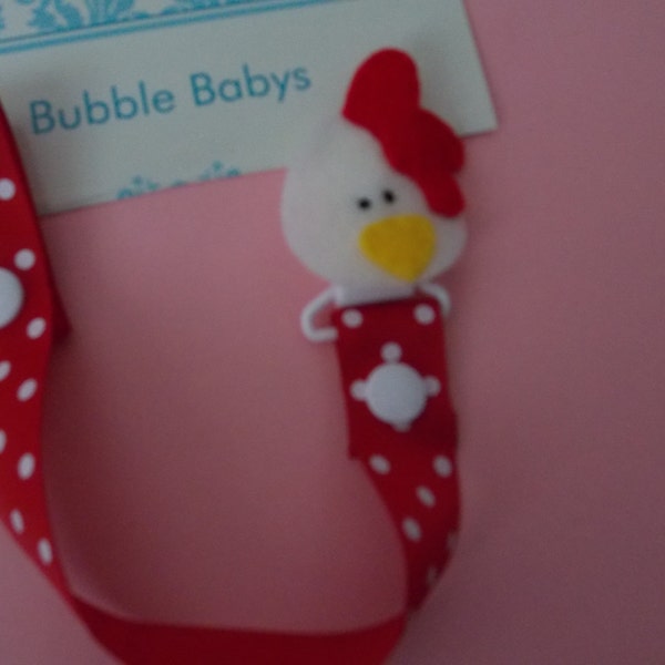 Rooster pacifier holder pacifier clip binky clip  baby shower  gift  paci clip  pacifier  holder baby gift