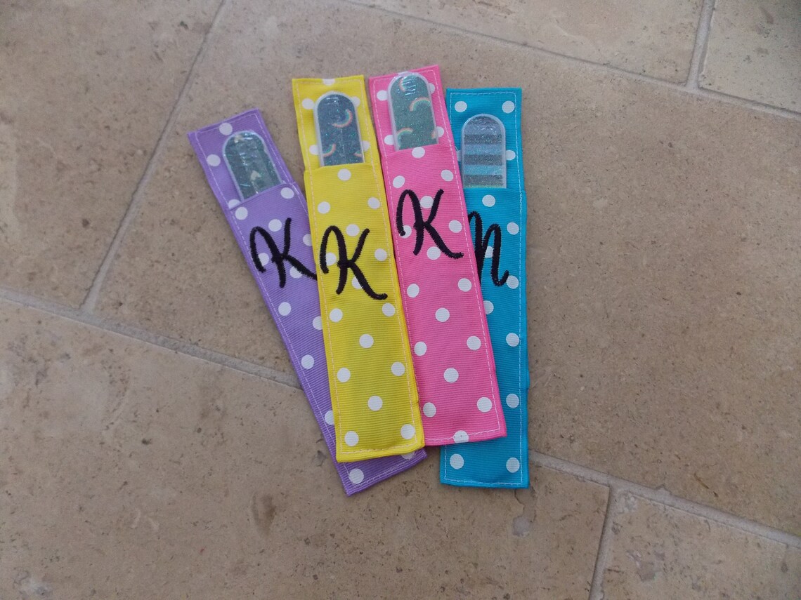 Personalized finger nail file holder Monogramed Grosgrain Etsy
