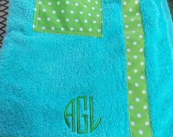 Towel  wrap spa wrap with straps  Bath towel wrap Bridesmaid towel wrap graduation gift Towel wrap Birthday gift beach wrap  and pocket
