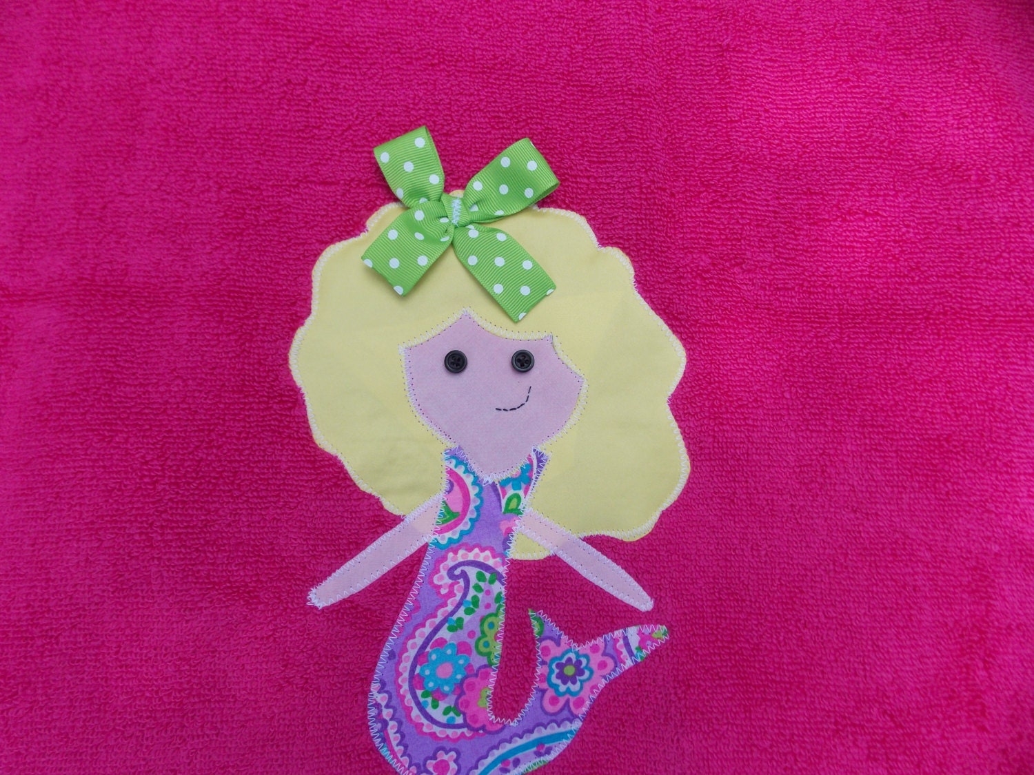 Personalized Towelmermaid Applique Name Custom Towelowl Etsy