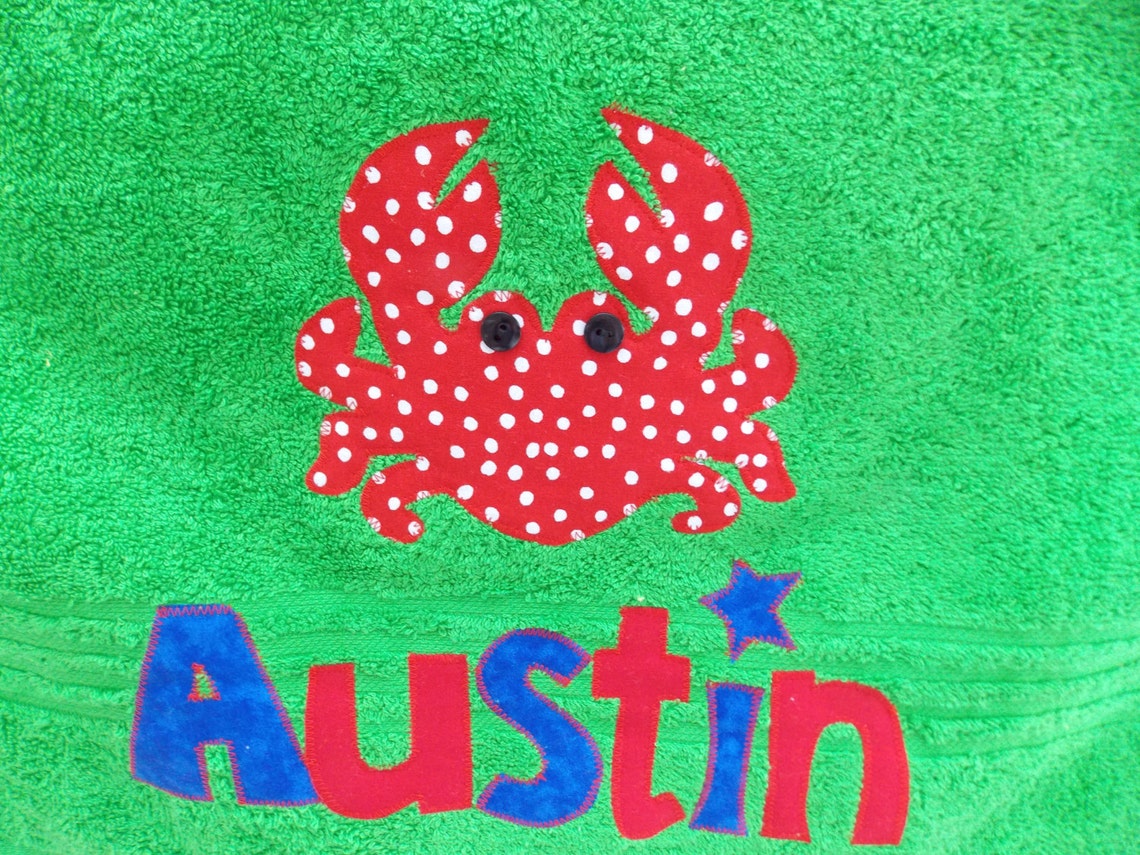 Personalized Towelmermaid Applique Name Custom Towelowl Etsy