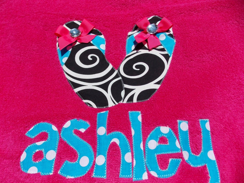 Personalized Towel Applique Name Great for Beach Bath. Rest Etsy