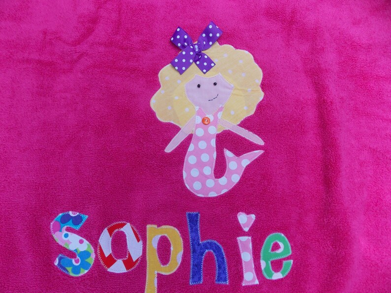 Personalized Towelmermaid Applique Name Custom Towelowl Etsy