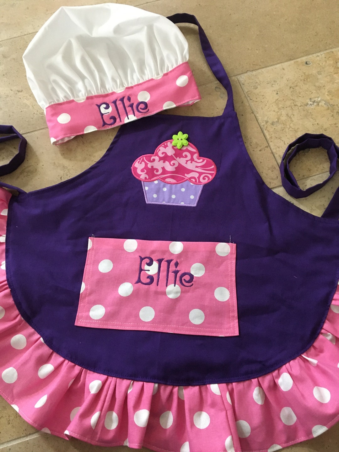 Girls Ruffled Apron Kids Apron Personalized Apron Gift School Apron