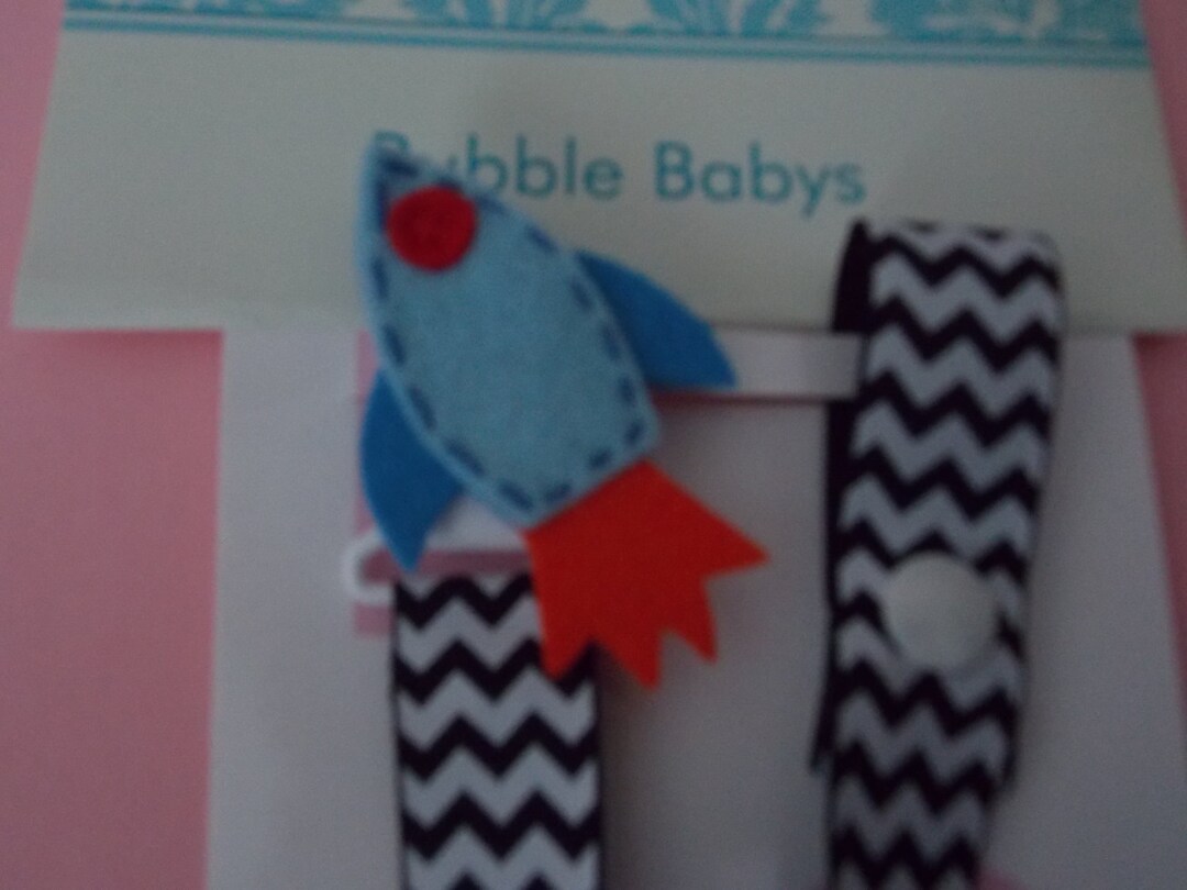 Rocket Pacifier Holder Pacifier Clip Binky Clip , Baby Shower Gift Paci ...