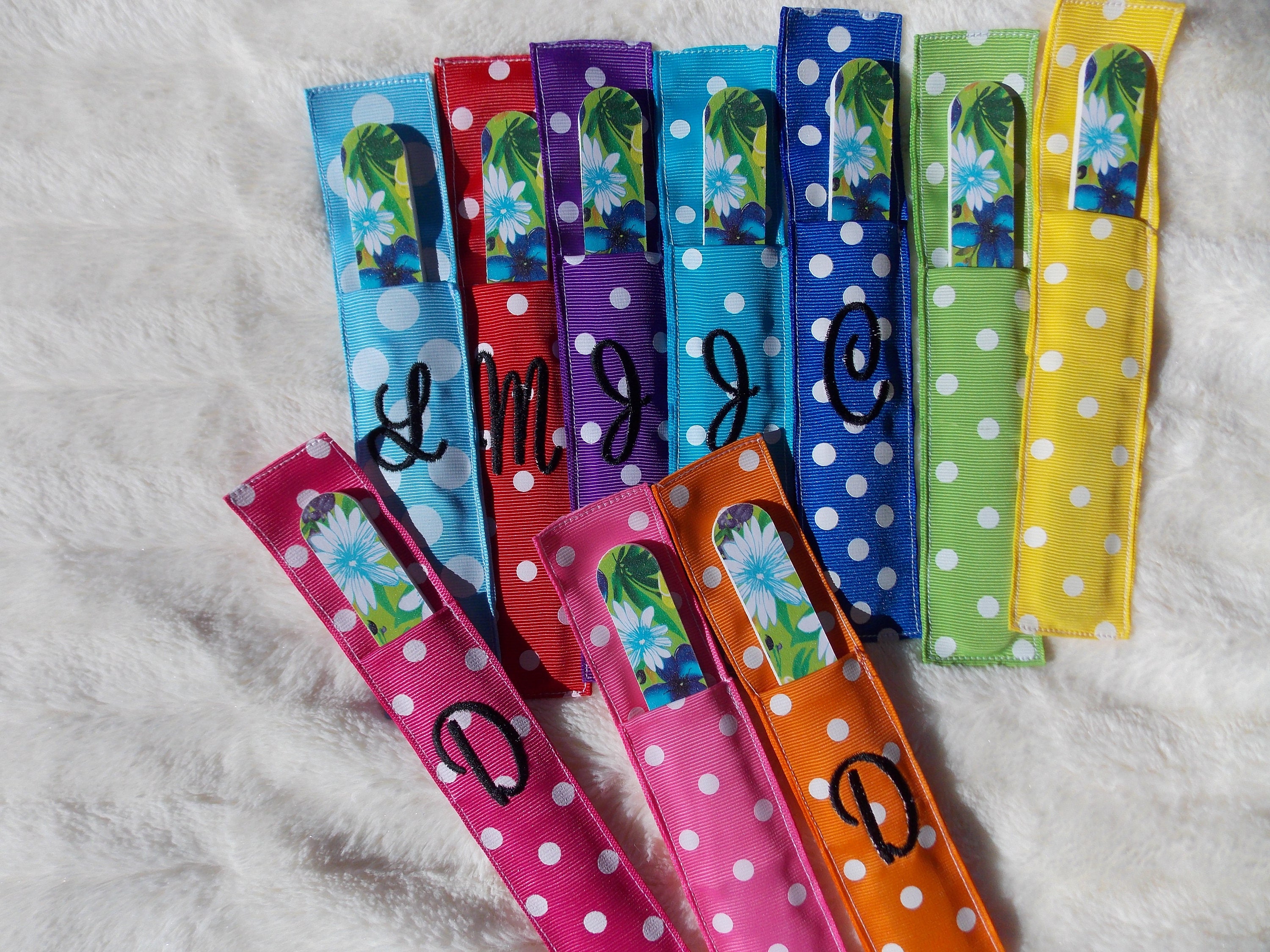 Personalized finger nail file holder Monogramed Grosgrain Etsy