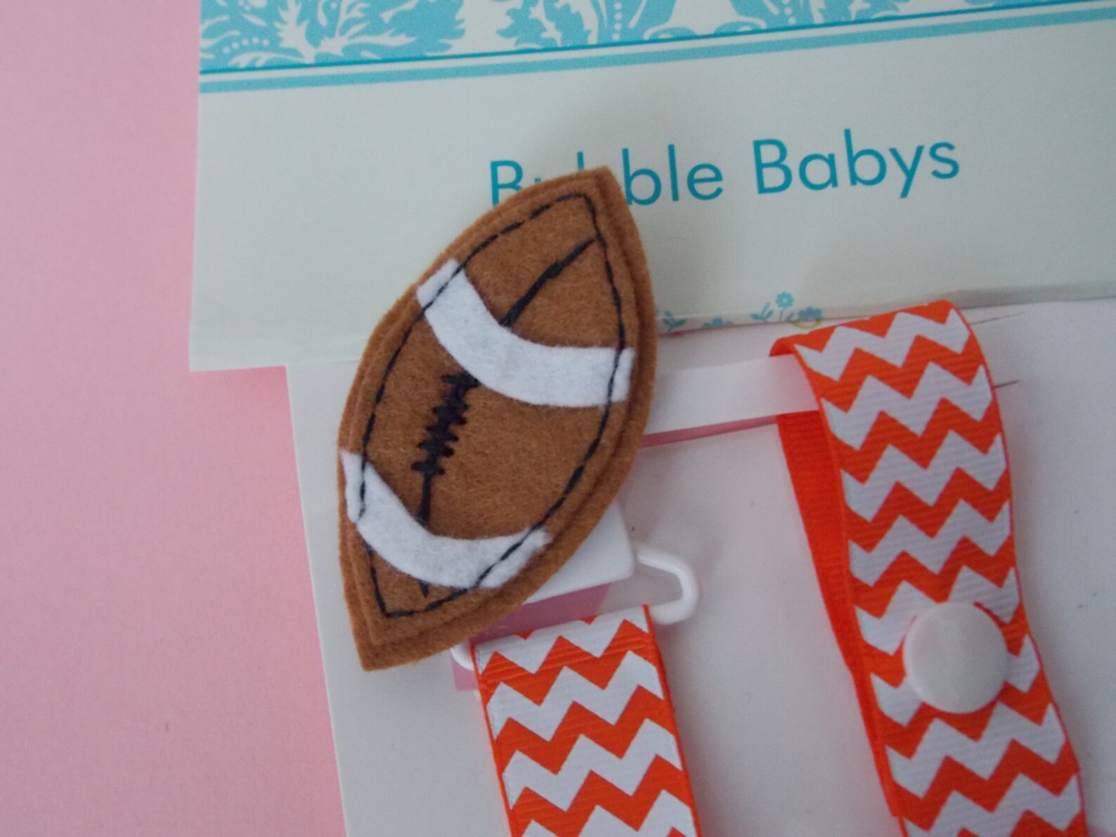 Rainbow Football Pacifier Holder Pacifier Clip Binky Clip Pig Etsy