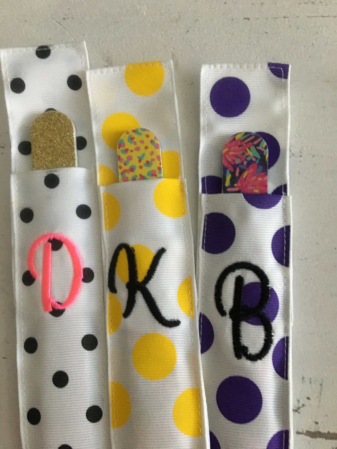 Personalized Finger Nail File Holder Monogramed Grosgrain Etsy