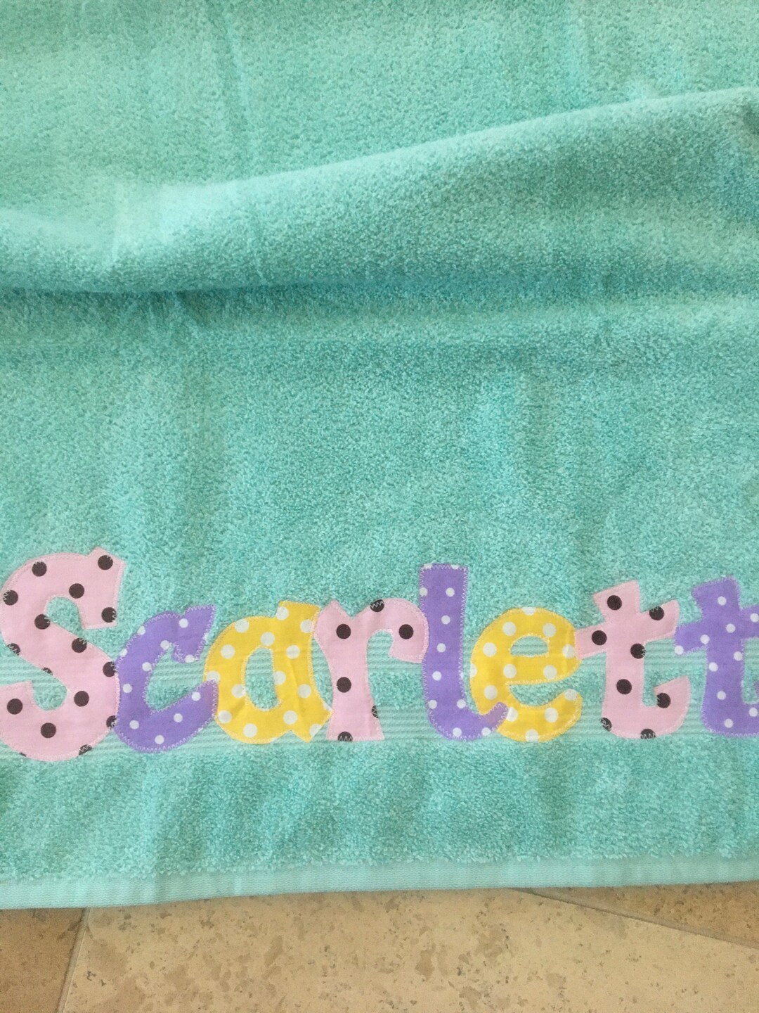 Personalized Towel Applique Name Great for Beach Bath. Etsy