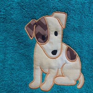 Personalized Towel Dog boys applique name- custom towel-owl towel-great for beach, bath, Birthday Gifts, Daycare boys towel  bathroom towel