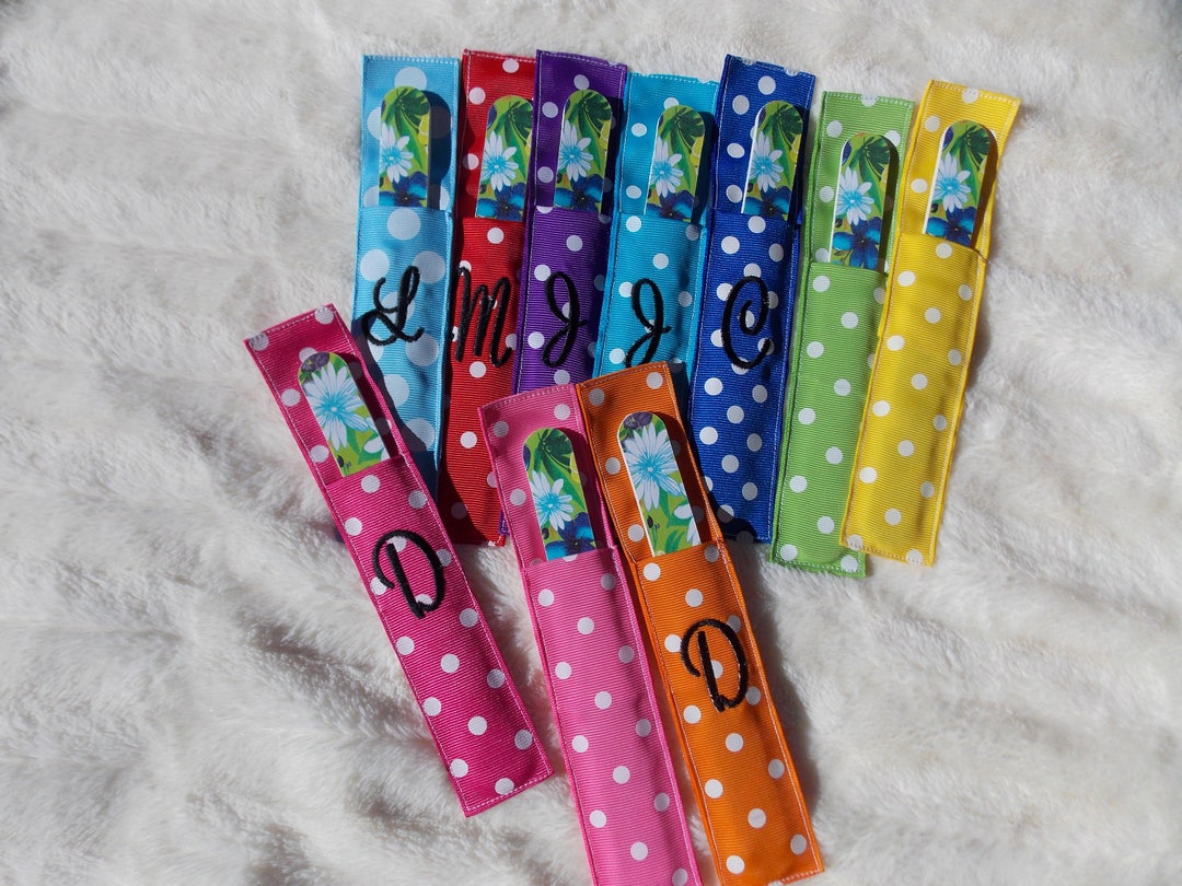 Nail File Case Nail File Holder Monogramed Grosgrain Ribbon Fabric