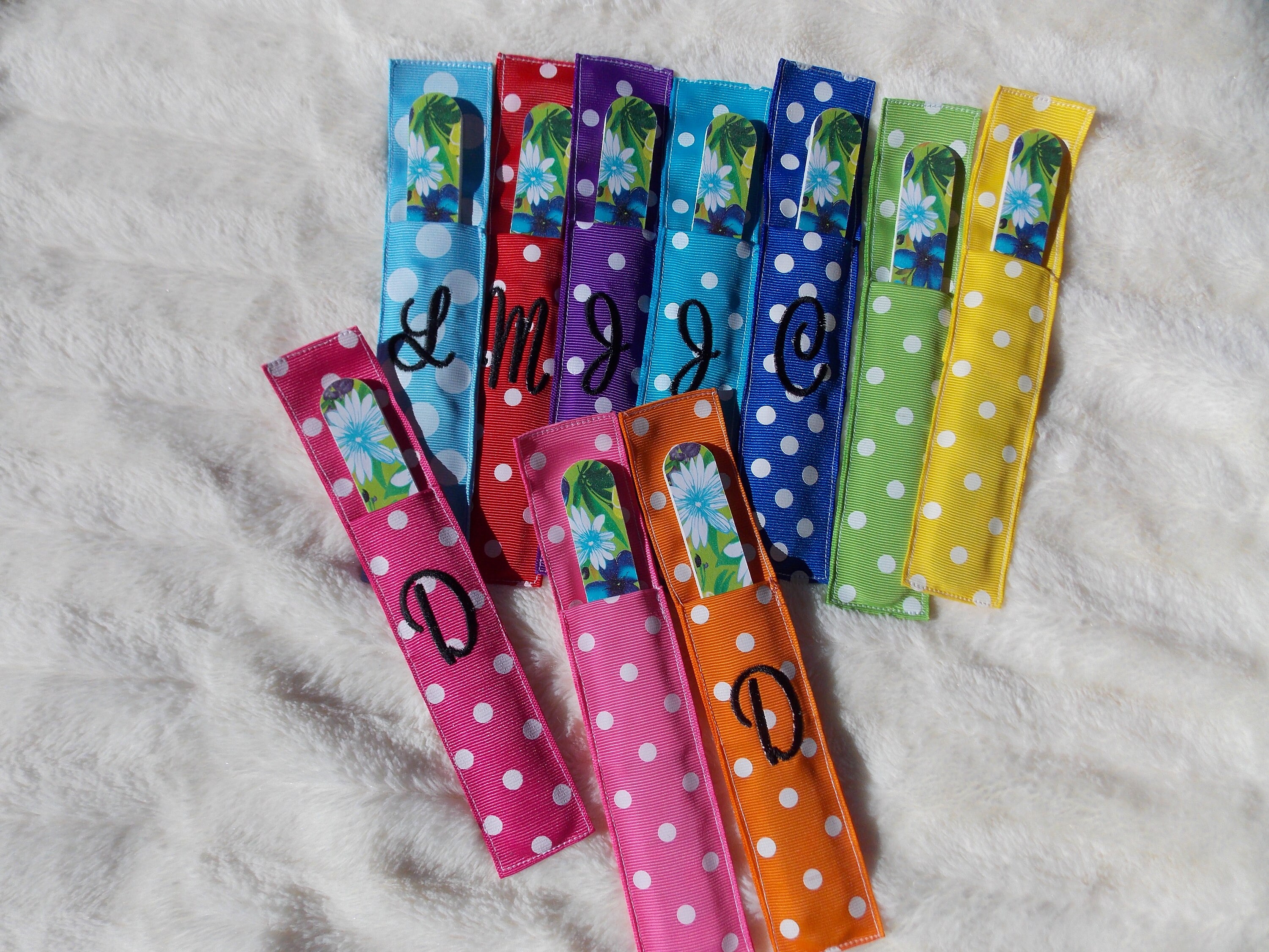Personalized finger nail file holder Monogramed Grosgrain Etsy
