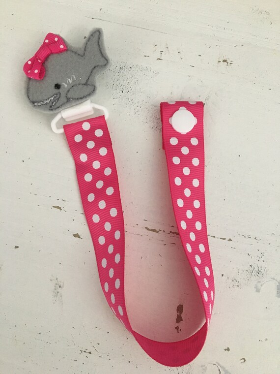 Shark Pacifier Holder Personalized Free Pacifier Clip Binky Etsy