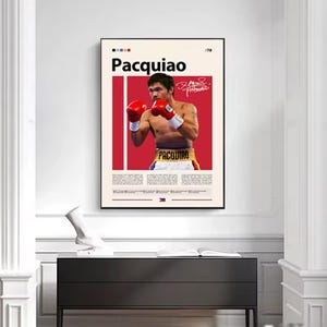 Manny Pacquiao Wall Art | Boxing Legend Poster Print | Sports Home Decor | Framed & Unframed Fighter Artwork | Gift for Boxing Fans