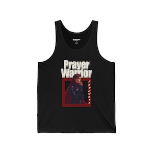 Prayer Warrior Tank, Inspirational Workout Shirt, Faith Activewear, Spiritual Fitness Top, Unisex Jersey Tee
