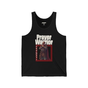 Prayer Warrior Tank, Inspirational Workout Shirt, Faith Activewear, Spiritual Fitness Top, Unisex Jersey Tee