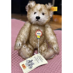 ぬいぐるみ Antique Steiff Teddy Bear 1984 Vintage Steiff Teddy Bear 0156/18 Mohair 7 1/8