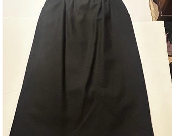 Pendleton Vintage Pure Virgin Wool Midi Skirt Black Size 8 USA Dark Academia