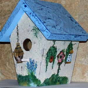 Hand Crafted Birdhouse, Decorative Crackle, Great Gift for Mother, Father, Christmas, Birthday Made In The USA Ready To Ship image 5