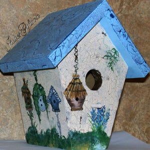 Hand Crafted Birdhouse, Decorative Crackle, Great Gift for Mother, Father, Christmas, Birthday Made In The USA Ready To Ship image 4