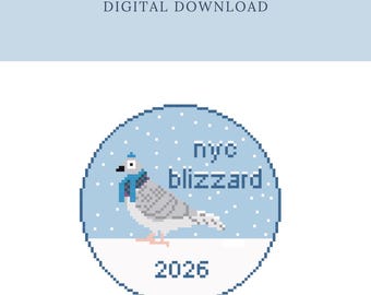 Paloma de la ventisca de Nueva York - Gráfico digital de bordado