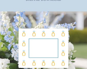 Marco para anillos de compromiso - Gráfico digital de bordado