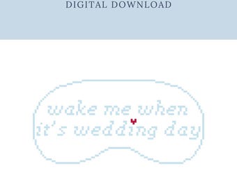 Máscara para dormir para el día de la boda - Gráfico digital de bordado