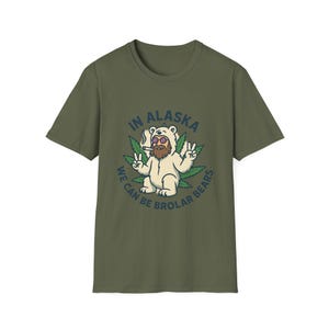 In Alaska Brolar Bears Unisex Softstyle T-Shirt, Wildlife Lover Tee, Nature Graphic Shirt, Alaskan Adventure