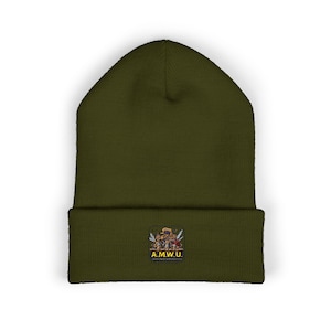 A.M.W.U. Hanging Out Beanie, Winter Hat, Knit Cap, Warm Headwear, Cozy Hat for Men and Women