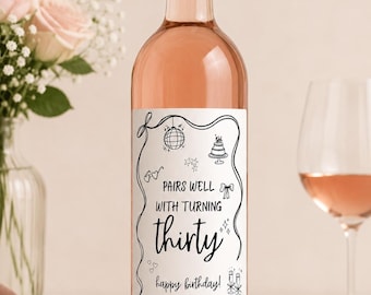 Combina a la perfección con el regalo de cumpleaños para cualquier edad (treinta años) o con una etiqueta de vino personalizada.