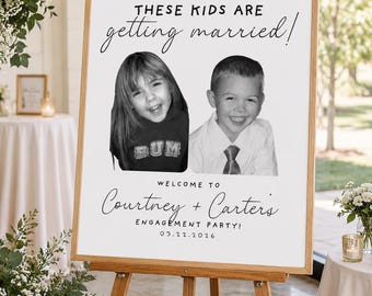 Cartel "Estos chicos se casan" / Cartel de bienvenida para la fiesta de compromiso / Descarga digital