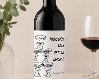 Etiqueta de vino ideal para bodas / Regalo para bodas, despedidas de soltera y compromisos