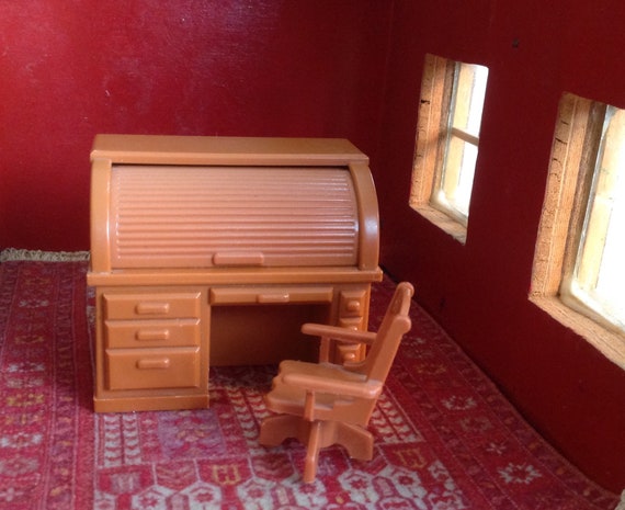Vintage Dollhouse Miniature Fisher Price Desk Chair Etsy