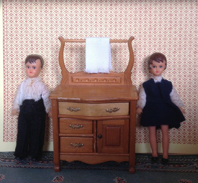 Dollhouse Miniature Dresser Artisan Made With 2 Towels Etsy