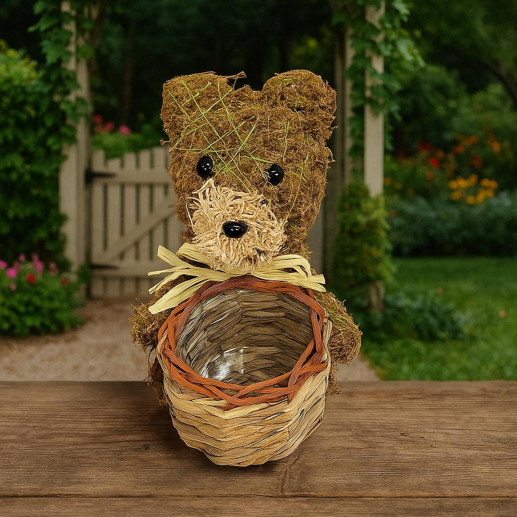 Ancien Nounours OURS En Paille Avec Klaxon Ventral - 37 Cm - Collection