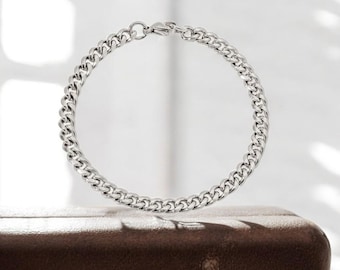 Gold Cuban Chain Bracelet | Stainless Steel Hip Hop Bracelet for Men & Women | Retro Trend Jewelry Gift