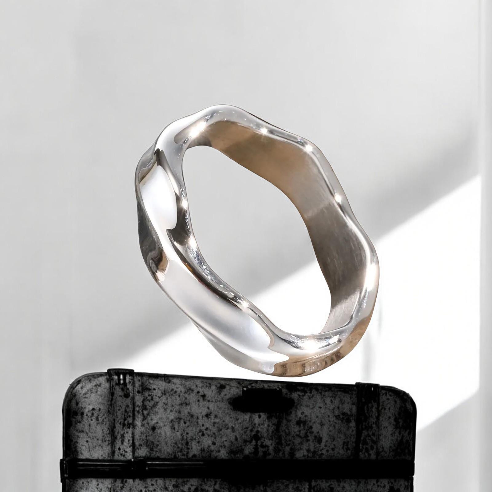 Vnox Möbius Ring for Men | Oxidized Twisted Stainless Steel Band ...