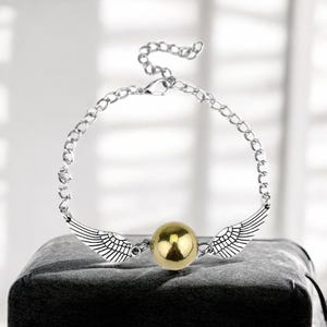 Wizard Potter Golden Snitch Inspired Silver Necklace Bracelet