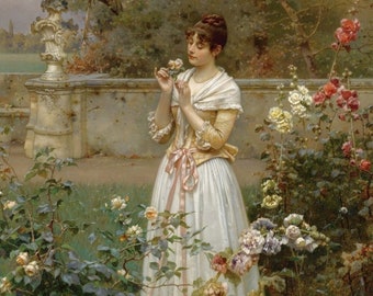 The Rose of All Roses - Cross stitch pattern, pdf format, Delivered by email, Wilhelm Menzler, Art cross stitch, Cross stitch